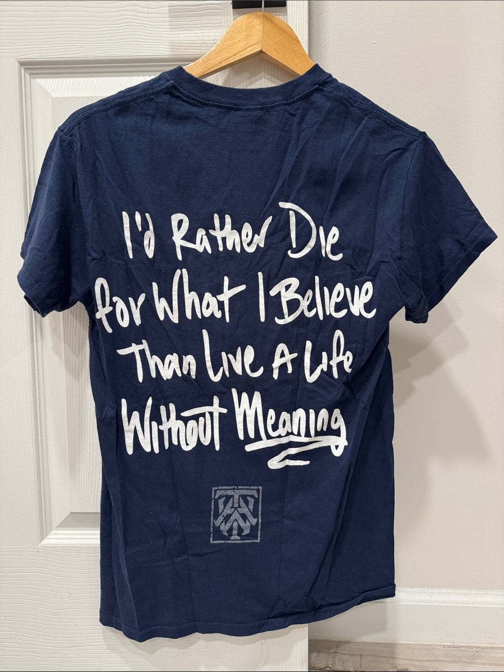 The Word Alive Navy Band Tee with White Script Text